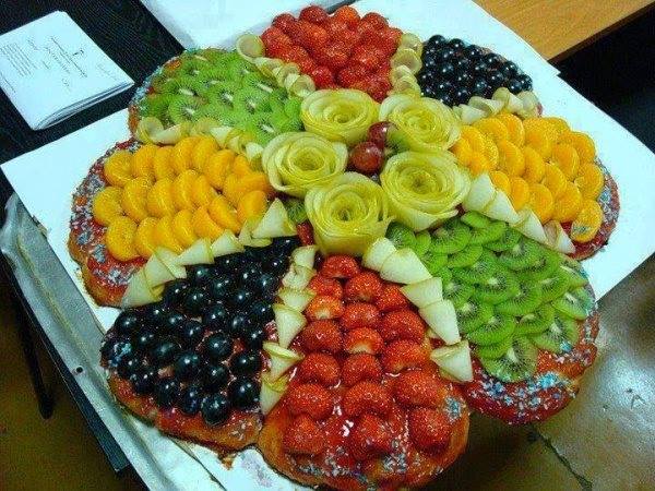cách trình bày đĩa hoa quả lớn