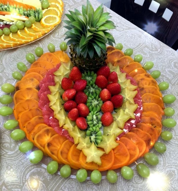 Cách trình bày đĩa hoa quả nhiều loại