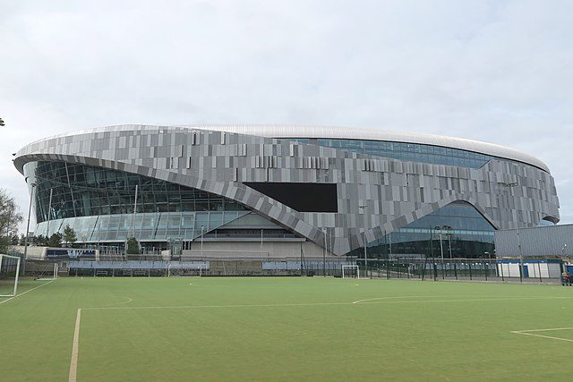 A picture of Tottenham Hotspur Stadium in March 2019, view from east